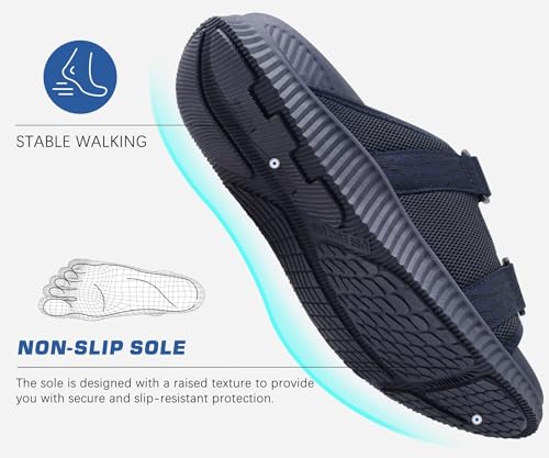 KuaiLu Men's Orthotic Sandals Athletic Recovery Slides with Arch Support Q91398