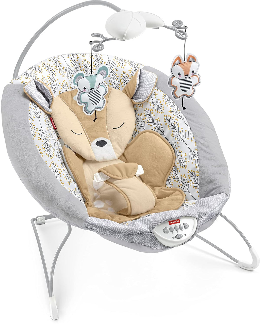 Fisher-Price Sweet Snugapuppy Deluxe Bouncer, Portable Bouncing Baby Seat with Overhead Mobile, Music, and Calming Vibrations [Amazon Exclusive]