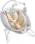 Fisher-Price Sweet Snugapuppy Deluxe Bouncer, Portable Bouncing Baby Seat with Overhead Mobile, Music, and Calming Vibrations [Amazon Exclusive]