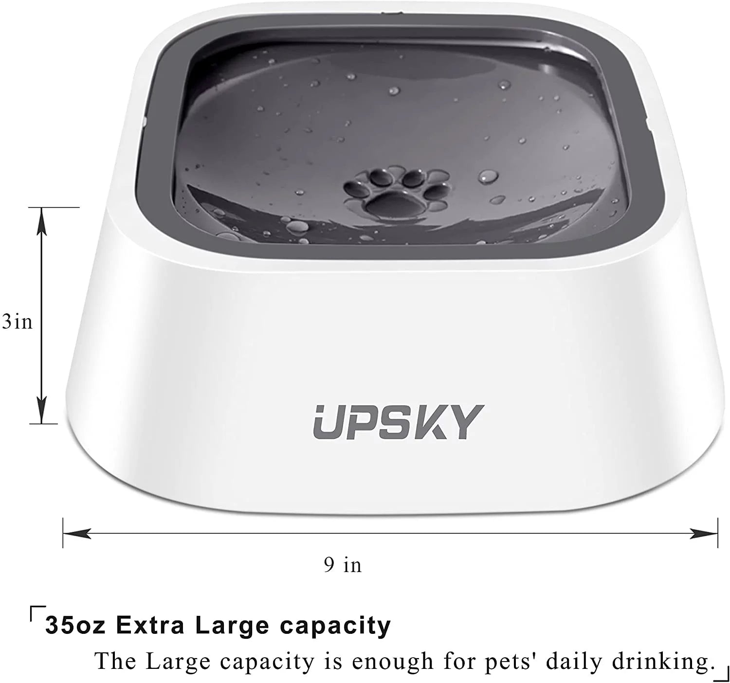 No Spill Dog Water Bowl 35oz for Dogs and Cats W468031