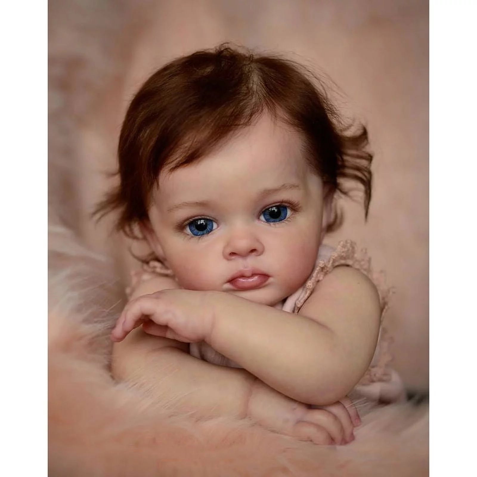60cm Reborn Doll 24inch Realistic Princess Girl Doll Hand Rooted Hair Blue/Brown Eyes A116256