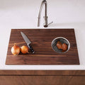 Over-The-Sink Cutting Board with Mesh Basket, Mahogany, 36x22