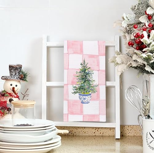 Christmas Tree Kitchen Towels - Neutral Christmas Hand Towels, 16 x 24 Inch V47794