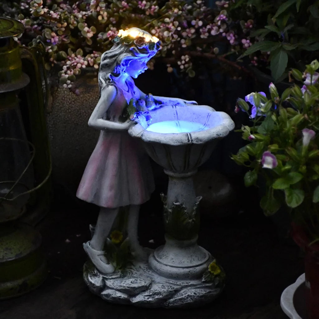 Large Resin Garden Statue LED Light Outdoor Decor C56407