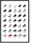 HAUS AND HUES Sneaker Posters for Guys - Michael Jordan Shoes Poster, Sneaker Wall Art Cool Posters for Guys Bedroom, Dope Posters, Cool Sneakerhead Room Decor, Jordans Evolution (Unframed 24x36)