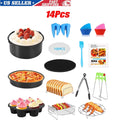 SHANNA BBQ Tools Air Fryer Accessories with Storage Bag and Gift Bag for All Air Fryers, 3.7QT - 6.8QT, (14Pcs)