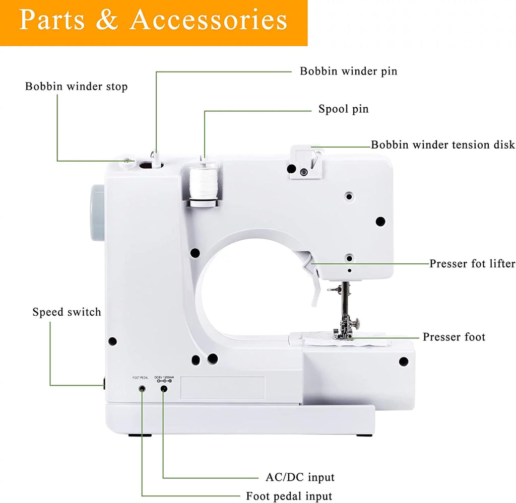 Portable Sewing Machine with 12 Built-In Stitches L98401