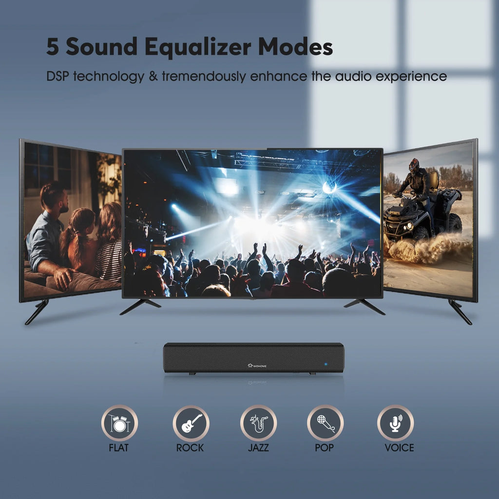 Wohome S66 16-Inch 50W Soundbar for TV with Bluetooth and Subwoofer Y4085