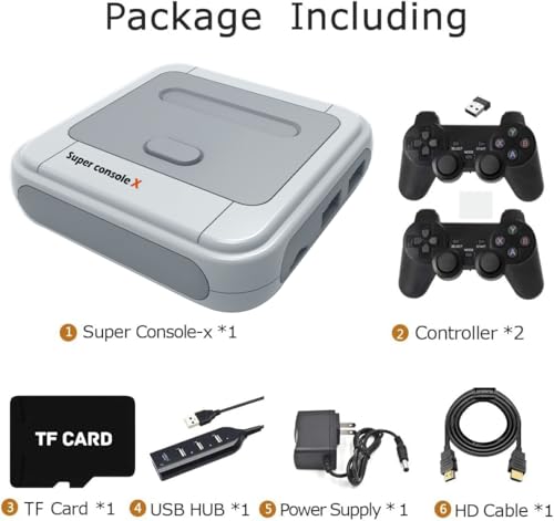 Kinhank Super Console X Retro Video Game Console with 2 Gamepads 128GB G979567