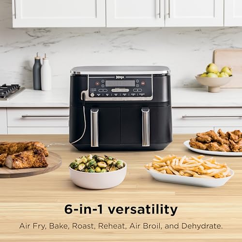 Ninja DZ401 Foodi 10 Quart DualZone XL 2-Basket Air Fryer, Grey L260