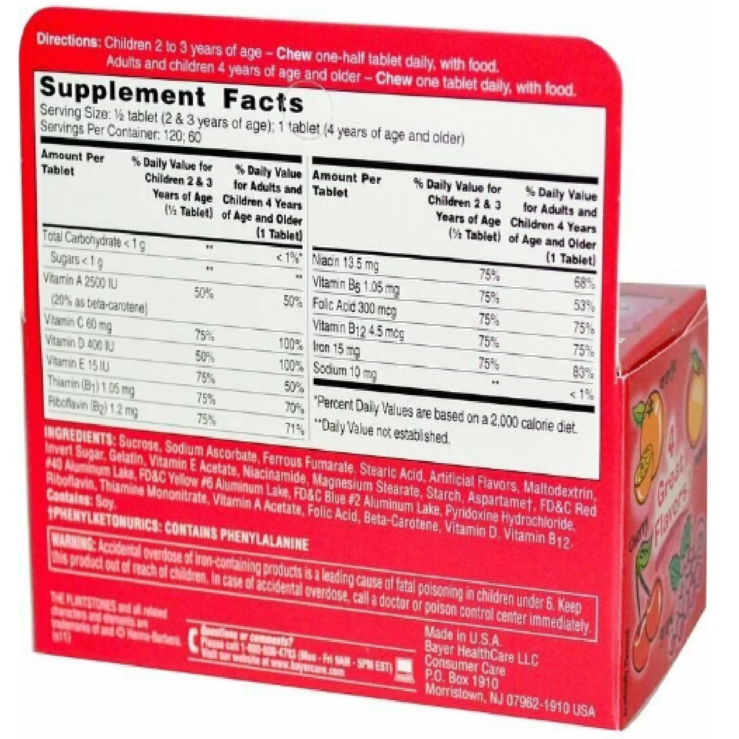 Flintstones Children's Multivitamin with Iron Chewables, 60 ct, 3 pack G33837