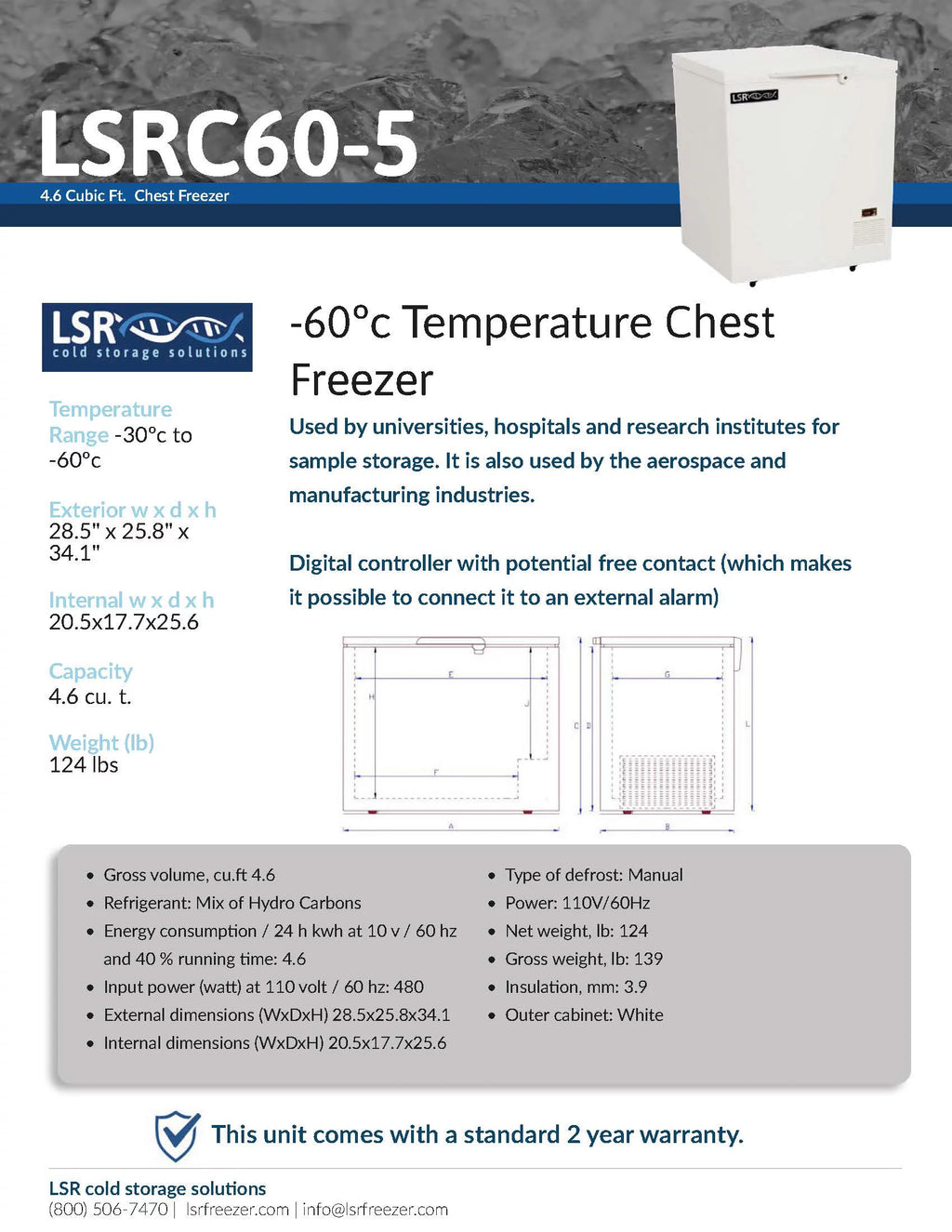 LSRC60-5 Ultra-Low Chest Freezer M6514