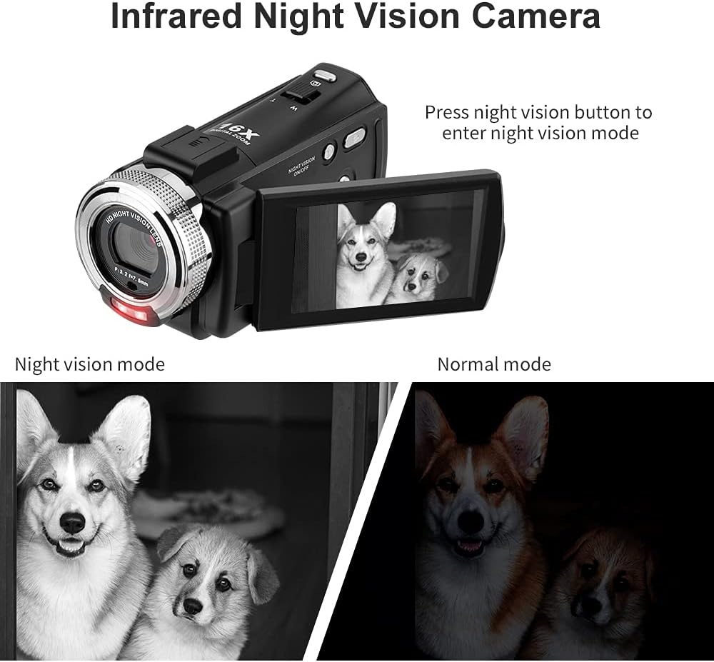 ORDRO V12 Digital Camcorder 1080P with IR Night Vision Q4448