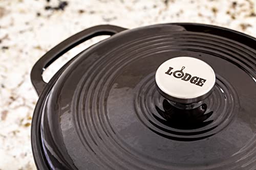 Lodge 6 Quart Enameled Cast Iron Dutch Oven with Lid, Indigo A835868