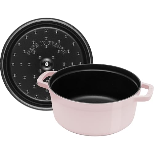 STAUB Cast Iron Dutch Oven 5.5-qt Round Cocotte, Black Matte P4487