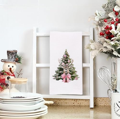 Christmas Tree Kitchen Towels - Neutral Christmas Hand Towels, 16 x 24 Inch V47794
