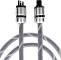 Audiophile HiFi Power Cable, 12AWG Oxgen Free Copper US AC Mains Supply Wire Cord, Rhodium Plated Alloy Plug IEC320-C13 Female Connector, 125V/15A for Speaker, Subwoofer, Turntable, AMP.(3.3FT/1M) Pack of 2