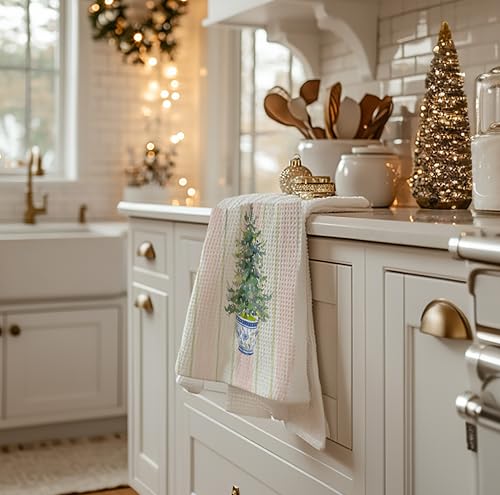 Christmas Tree Kitchen Towels - Neutral Christmas Hand Towels, 16 x 24 Inch V47794