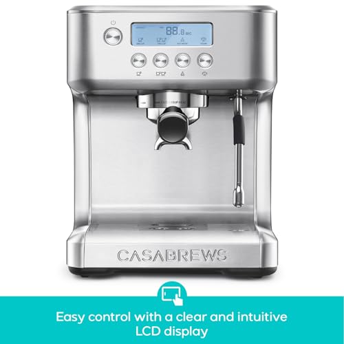 CASABREWS Ultra Espresso Machine with LCD Display and Milk Frother F67569