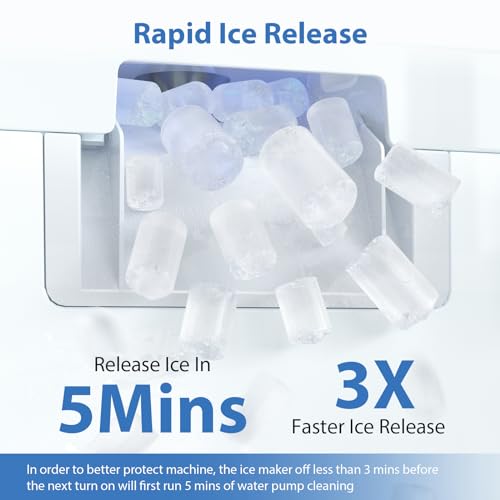 Aeitto Nugget Ice Maker Countertop, 55lbs/Day, Self-Cleaning, Stainless Steel K293