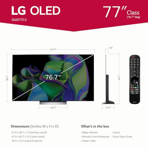 LG C3 Series 55-Inch OLED evo 4K Smart TV with Magic Remote O190119