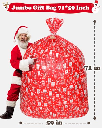Christmas Gift Bags Assorted Sizes, 22pcs Drawstring Reusable Plastic D786