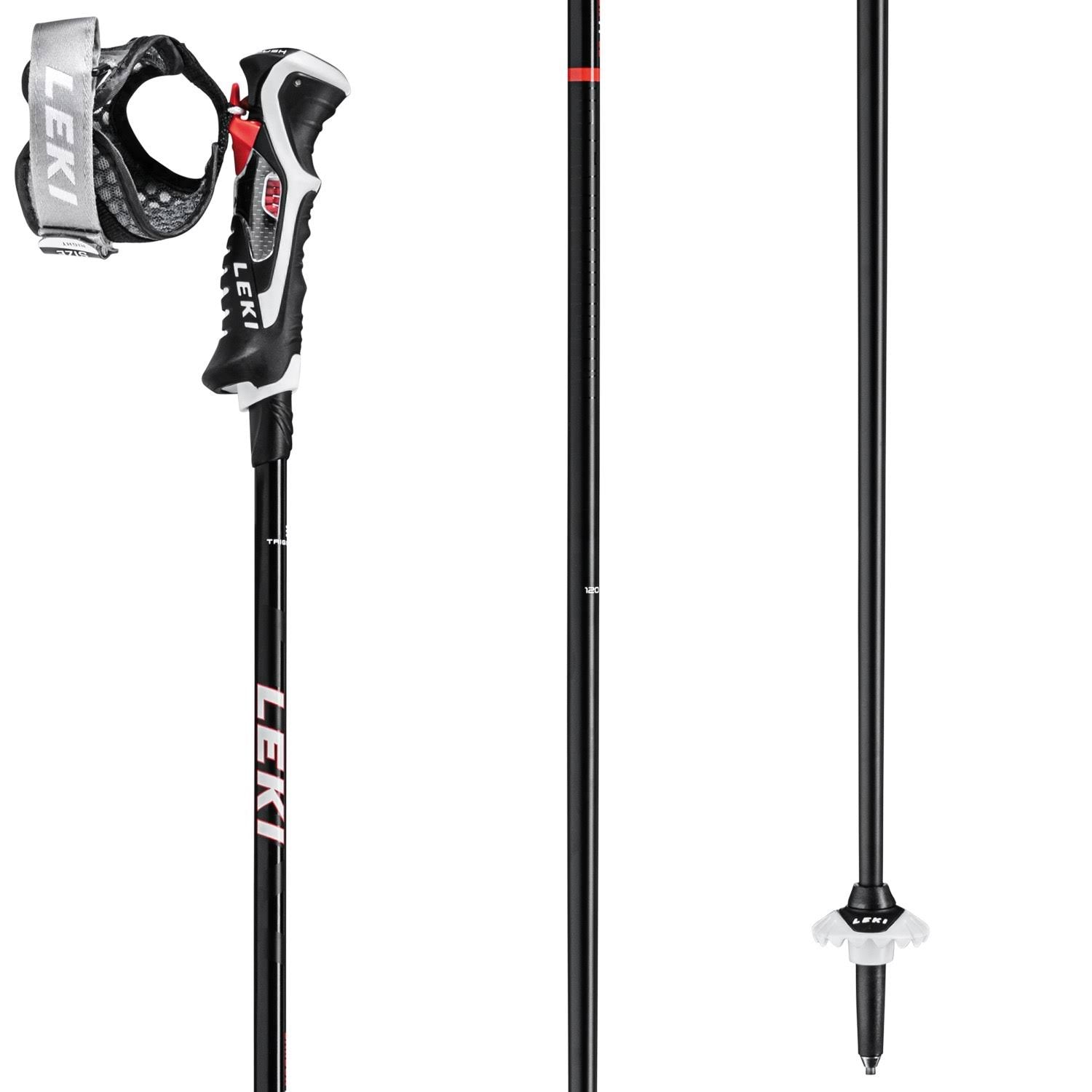 Leki Carbon 14 3D Ski Poles Black/Red, 135cm