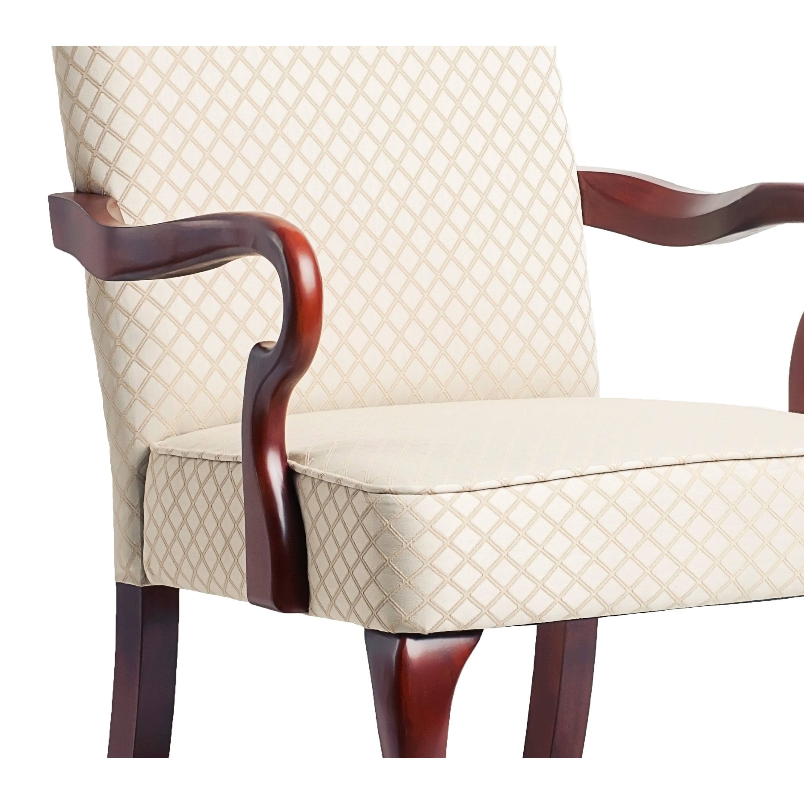 Copper Grove Casalis Cherry Finish Gooseneck Accent Chair Dayton Beige L361