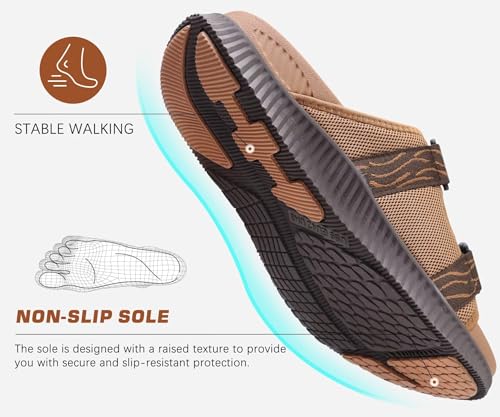 KuaiLu Men's Orthotic Sandals Athletic Recovery Slides with Arch Support Q91398