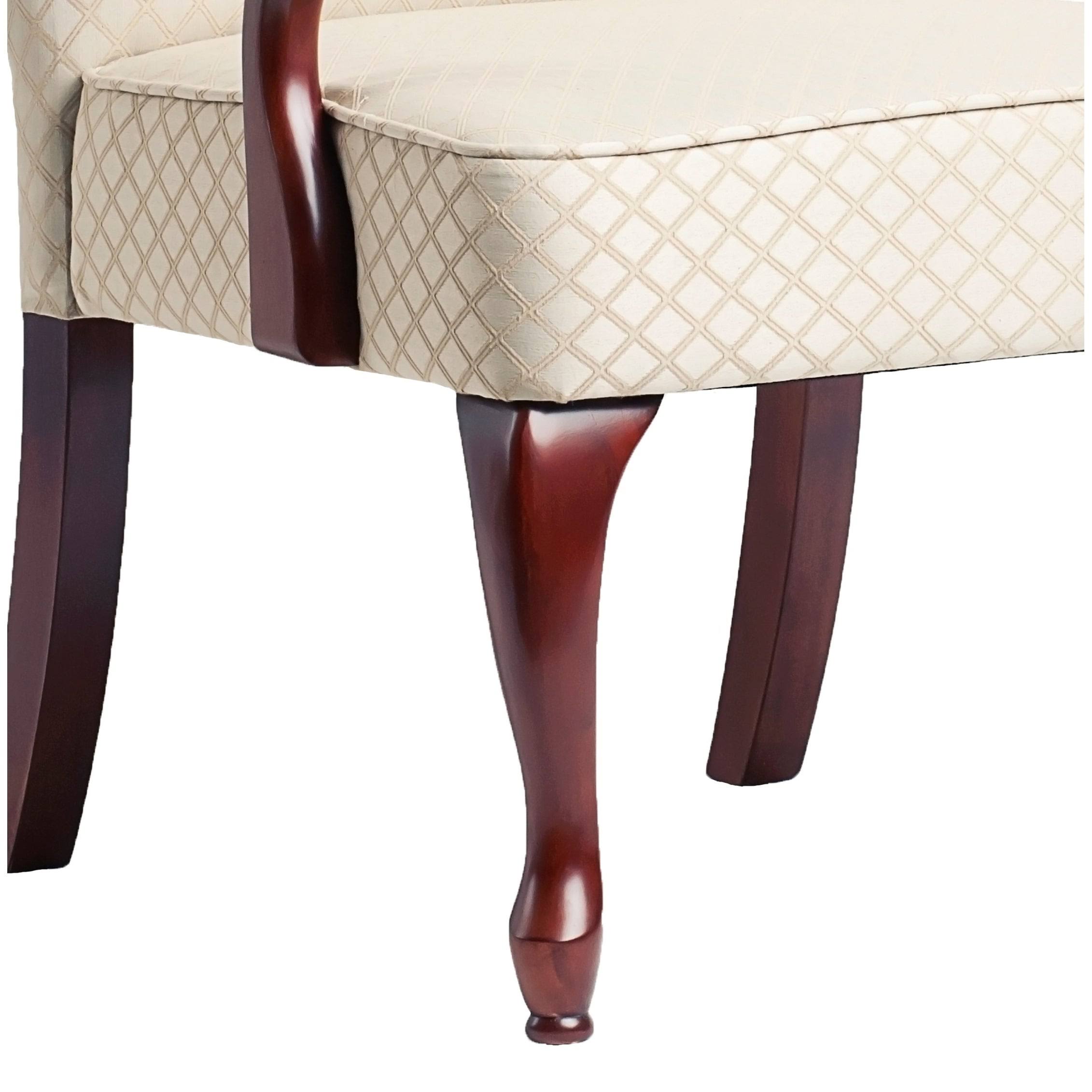 Copper Grove Casalis Cherry Finish Gooseneck Accent Chair Dayton Beige L361