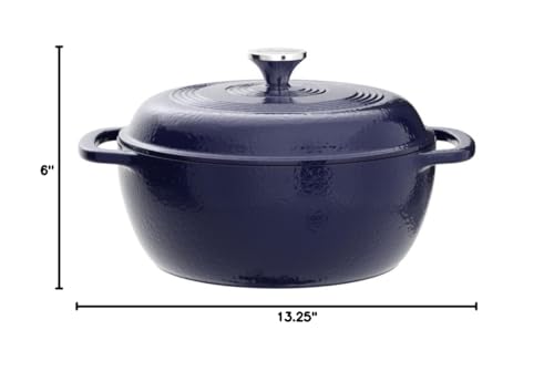 Lodge 6 Quart Enameled Cast Iron Dutch Oven with Lid, Indigo A835868