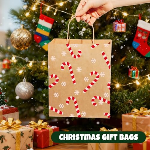 SUNEE Christmas Gift Bags with Tissue Paper, 24pcs Assorted Sizes with Handles V580