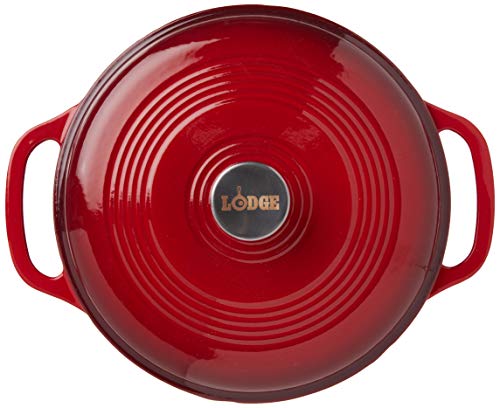 Lodge 6 Quart Enameled Cast Iron Dutch Oven with Lid, Indigo A835868