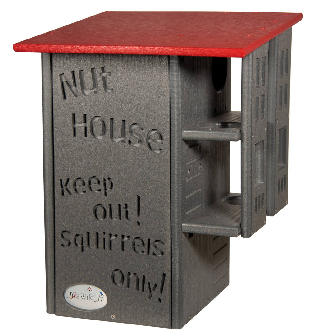 JCS Wildlife Ultimate Squirrel House Nesting Box Gray/Cardinal Red R644752