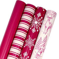 BIOBROWN Reversible Kraft Christmas Wrapping Paper Jumbo Roll 30 Inch x 33 Feet Vintage Trucks Design E340325