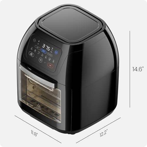CHEFMAN Multifunctional Digital Air Fryer Rotisserie Dehydrator Convection Oven, 10L, Black H5903