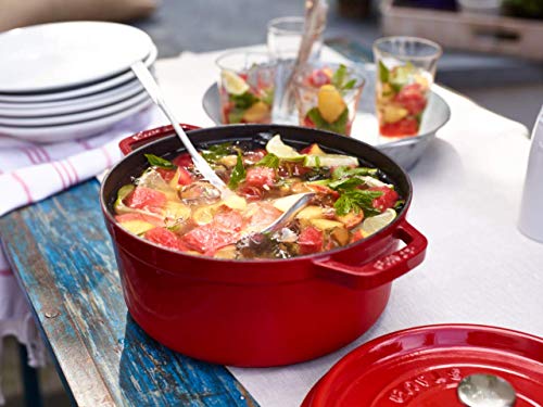 STAUB Cast Iron Dutch Oven 5.5-qt Round Cocotte, Black Matte P4487