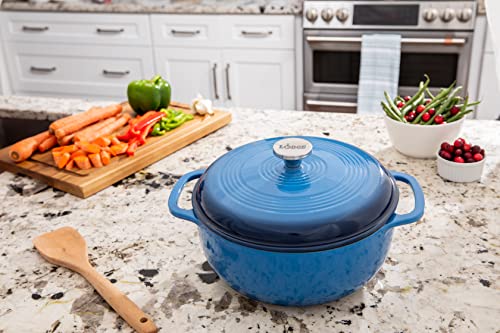 Lodge 6 Quart Enameled Cast Iron Dutch Oven with Lid, Indigo A835868