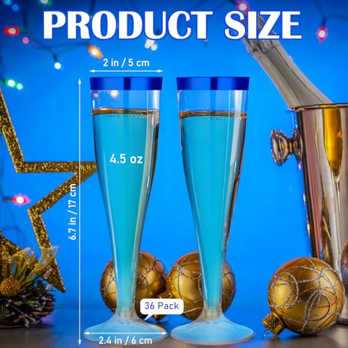 36 Pcs Plastic Champagne Flutes 4.5 oz Clear Toasting Glasses for Party V61372