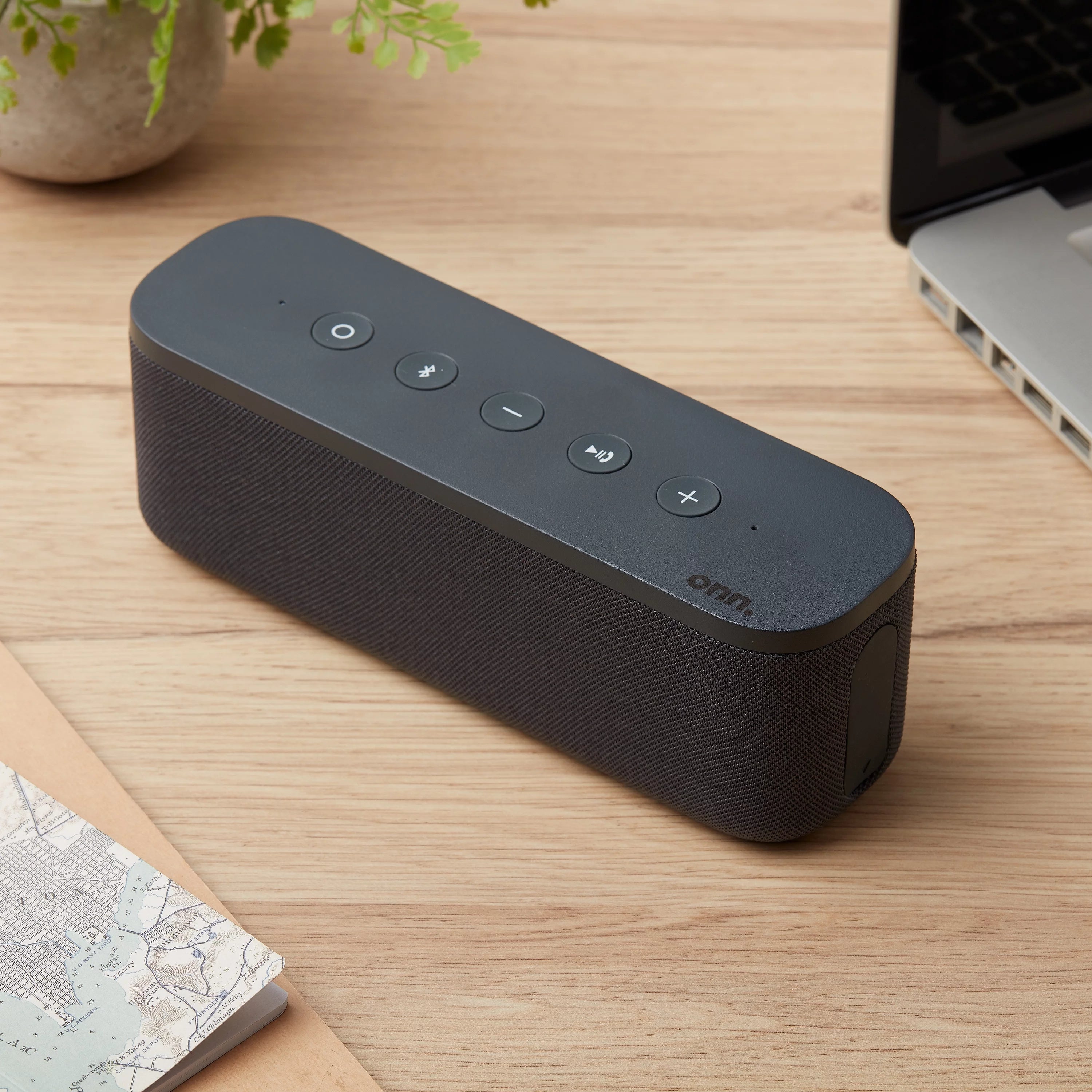 onn. Portable Bluetooth Speaker, Gray N83787