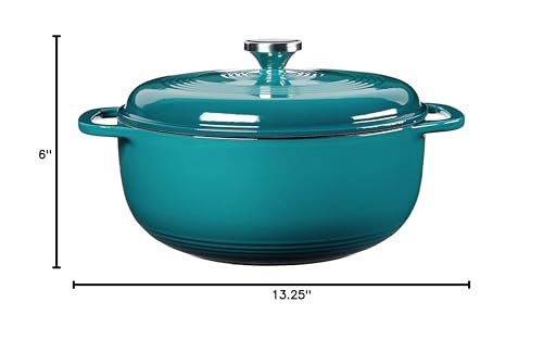 Lodge 6 Quart Enameled Cast Iron Dutch Oven with Lid, Indigo A835868