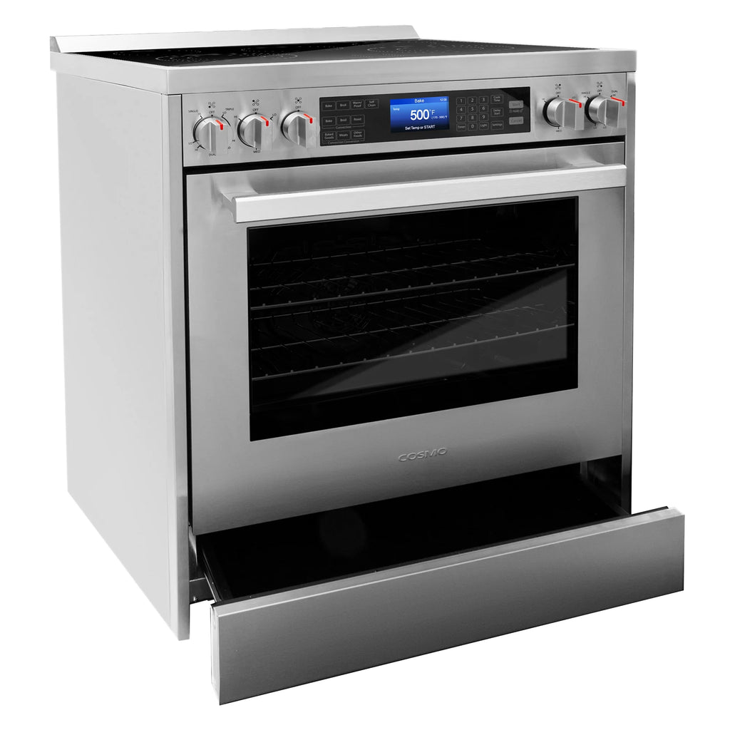 Cosmo 2 Piece Kitchen Appliance Package with 30" Microwave & Electric Range M4153