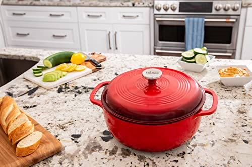 Lodge 6 Quart Enameled Cast Iron Dutch Oven with Lid, Indigo A835868