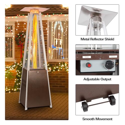 Hykolity Pyramid Patio Heater, 48000 BTU Propane, Bronze O1980