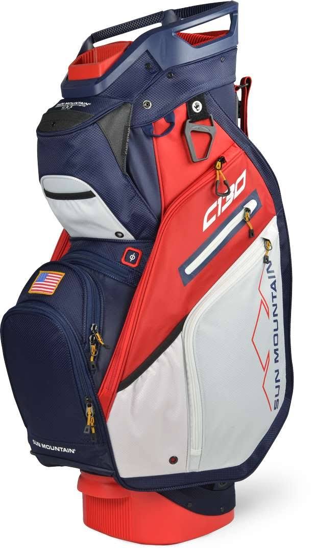 Sun Mountain C-130 Cart Bag - Black/Charcoal/White/Red O453