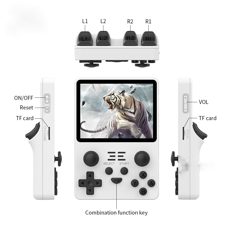 RGB20S Handheld Game Console Retro Gaming with 20 Emulators 21K+ Games 3.5" IPS Screen Yellow-128G X340
