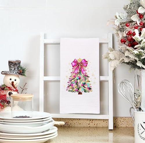 Christmas Tree Kitchen Towels - Neutral Christmas Hand Towels, 16 x 24 Inch V47794