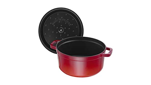 STAUB Cast Iron Dutch Oven 5.5-qt Round Cocotte, Black Matte P4487