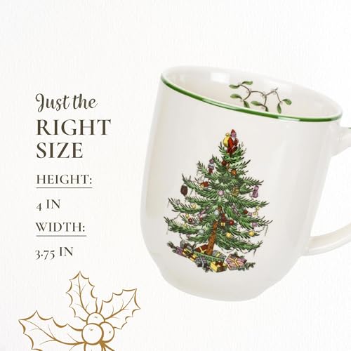 Spode Christmas Tree Cafe Mug 14 Oz Ceramic Holiday Coffee Mug T294