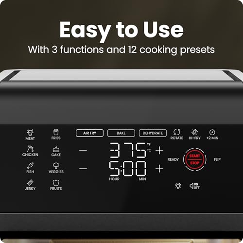 CHEFMAN Multifunctional Digital Air Fryer Rotisserie Dehydrator Convection Oven, 10L, Black H5903